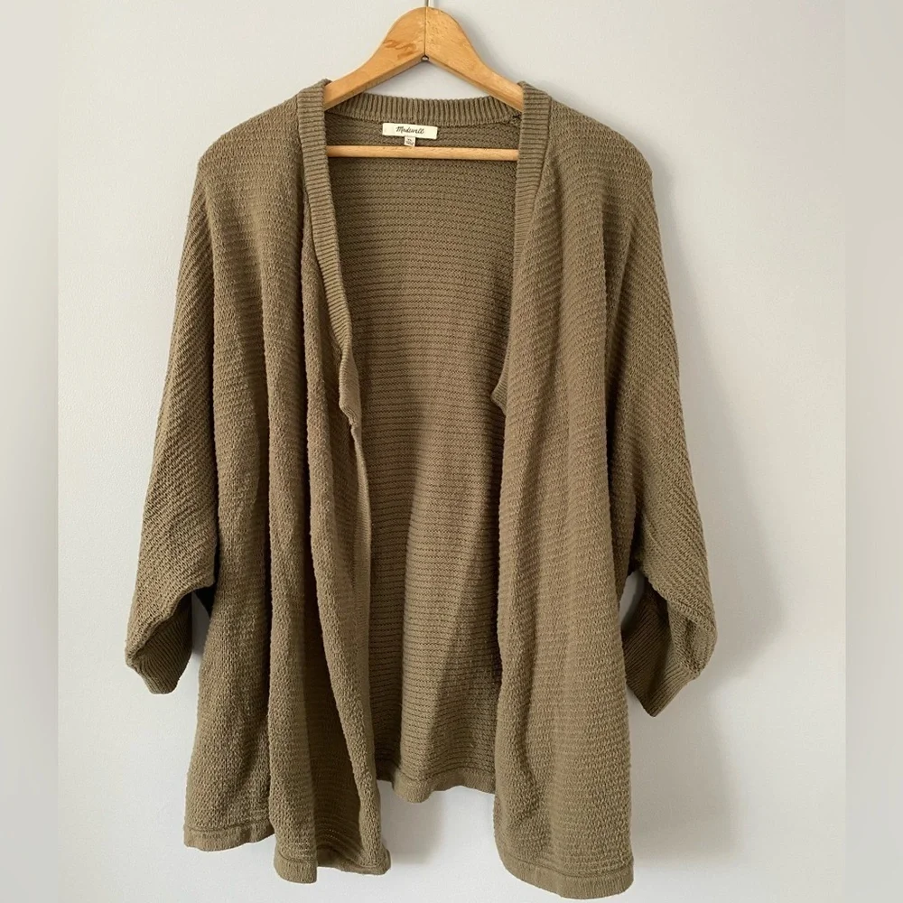 Madewell Seabank Cardigan Open Front Sweater, Size XL, Dolman Sleeve Sweater